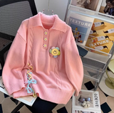 style polo collar cute sweet long sleeve sweater HZ1024