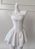 White Strapless Short Prom Dress for Party&Birthday??Elegant Evening Dress HZ1024