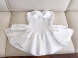 White Strapless Short Prom Dress for Party&Birthday??Elegant Evening Dress HZ1024
