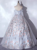 Tulle Sequin Lace Long Prom Dress, Lace Long Formal Dress HZ1024