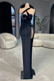 Velvet Long Prom Dress Mermaid Sleeveless with Beads HZ1024