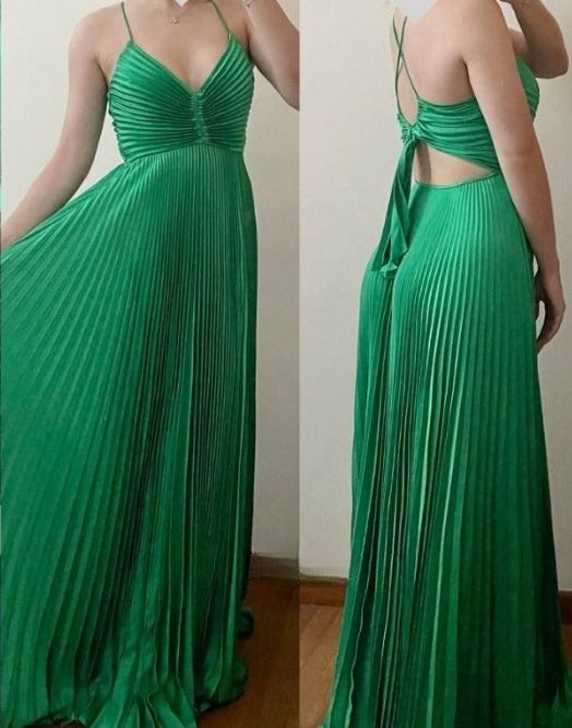 Green Backless Prom Dress for Vegas Pool Party?? Glam Chiffon Evening Dress for Special Ocassion HZ1024