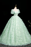 A-Line Tulle Beaded Sequin Long Prom Dress, Beautiful 3D Butterfly Evening Dress HZ1024