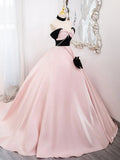 Sweetheart Neck Satin Pink Long Prom Dress, Pink Long Formal Dress HZ1024