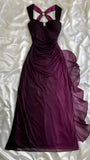 dresses under $160||Elegant Gradient Navy Blue Sheath Spaghetti Straps Sparkling Chiffon Prom Dress for Party HZ1024