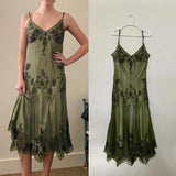 Prom Dresses Under $180??Gothic Spaghetti Straps Blue Satin Chiffon Sheath Evening Dress with Beading HZ1024