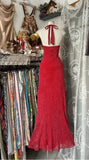 Black Halter A-Line Chiffon&Tulle Open Back Prom Dresses Birthday Dresses HZ1024