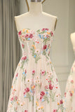 16 ?? Strapless A-line Floral Prom Dress &Wedding Dress- ?? Gorgeous Embroidery Applique & Tulle Evening for Birthday, Graduation HZ1024