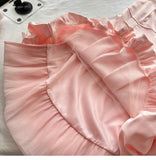 Spring Pool Party Dress Pink Satin A-Line Short Prom Dress for Birthday &Homecoming HZ1024