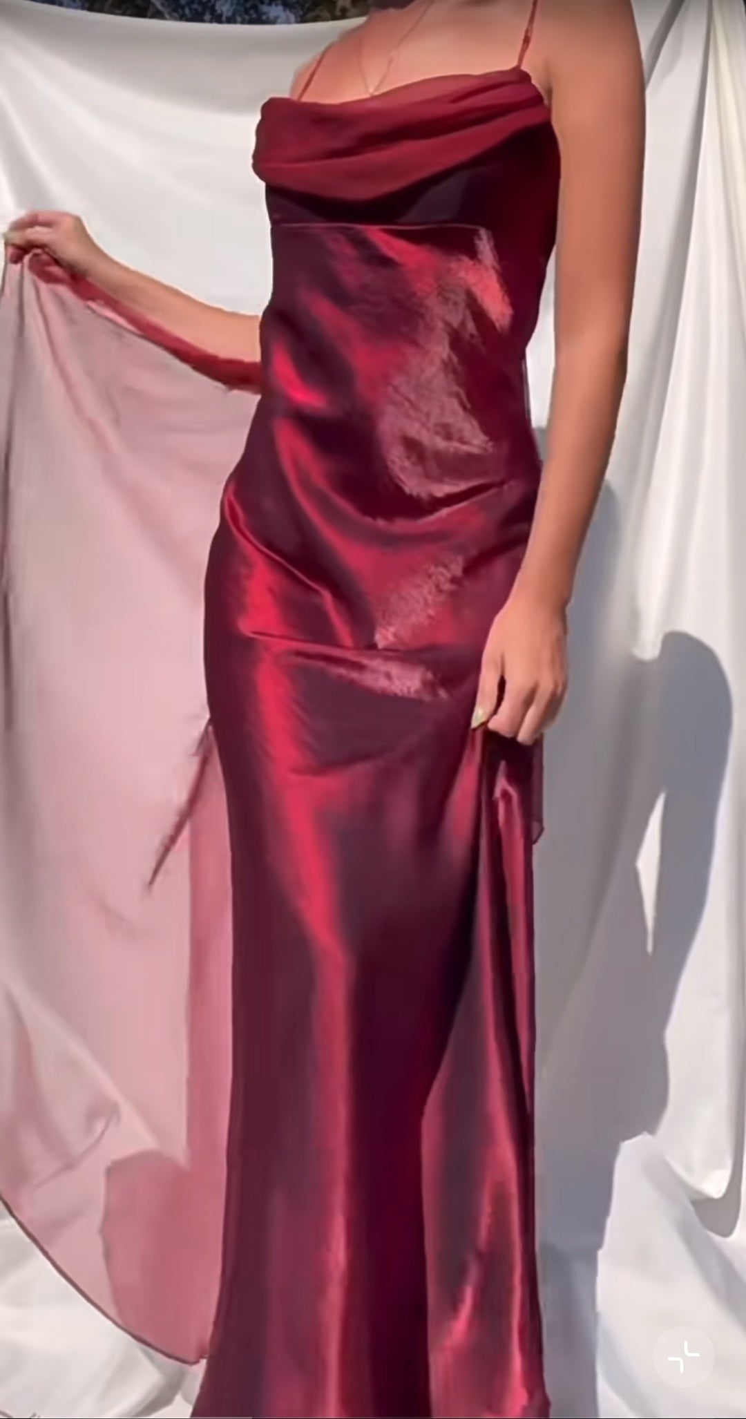 Purple Satin Prom Dress Vintage Glam Evening Gown with Chiffon Ribbon HZ1024