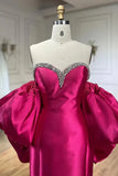 Fuchsia Sweetheart Mermaid Satin Long Prom Dress Simple Formal Evening Dress HZ1024