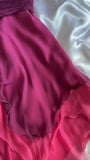 Gothic V-neck A-Line Chiffon Party Dress Vintage Gradient Pink Short Prom Dress HZ1024