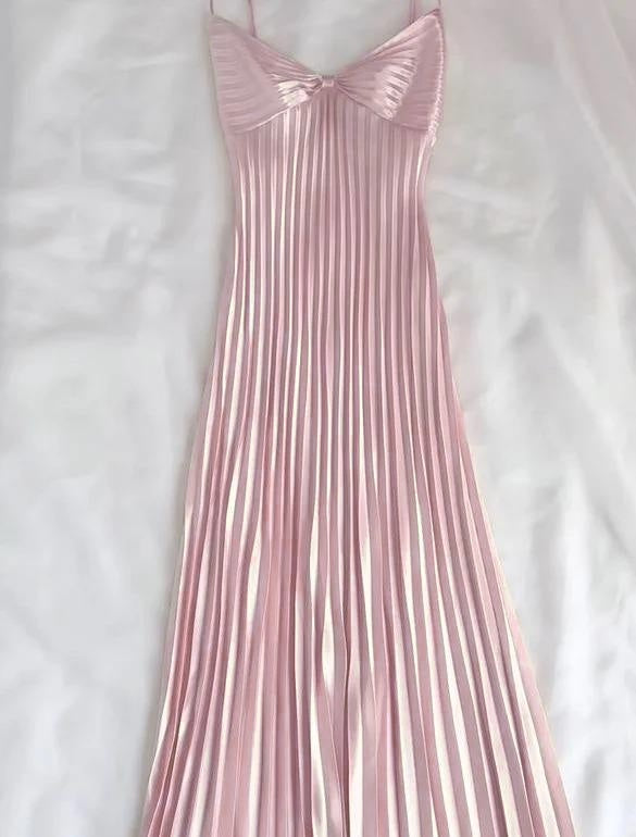 Champagne Spaghetti Straps Guest Dresses Sheath Pleated Chiffon Fashion Prom Dress with Backless HZ1024