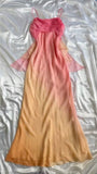Pink Sheath Spaghetti Straps Fairytale Chiffon Long Prom Dresses Vintage Party Dress HZ1024