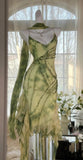 Green Spaghetti Straps Sheath Party Dresses Chiffon Beaded Short Y2K Prom Dresses HZ1024