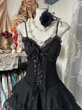 Spaghetti Straps Black A-Line Tulle Lace Short Prom Dresses Homecoming Dresses HZ1024