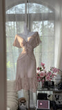 V-neck Short Sleeve Chiffon Short Dress HZ1024