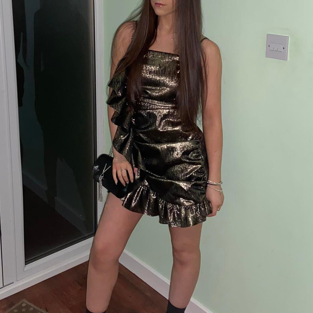 Black Gold Strapless Bodycon Short Party BirthdayDresses Sexy Homecoming Dresses HZ1024