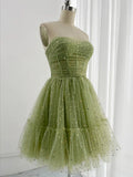 Tulle Green Short Prom Dress, Cute Green Homecoming Dress HZ1024