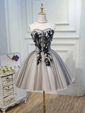 Sweetheart Neck Tulle Lace Short Prom Dress, Cute Homecoming Dress HZ1024