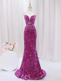 Mermaid Sequin Long Prom Dress, Sequin Long Evening Dress HZ1024