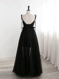 Black Tulle Long Prom Dresses, Black Formal Evening Dresses HZ1024