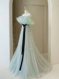 Aline Long Prom Dresses, Off Shoulder Formal Long Green Evening Graduation Dresses HZ1024