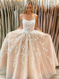 tulle lace long prom dress lace tulle evening dress HZ1024